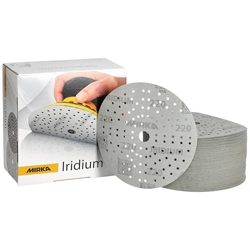 Mirka Iridium Premium Schuurpapier Ø 150mm Klittenband 121-gaats, Korrel 220, 100 stuks