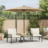Maison Exclusive - Parasol avec mât en acier, marron, 268x268x226 cm