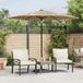 Maison Exclusive - Parasol avec mât en acier, marron, 268x268x226 cm