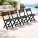 4 Seasons Outdoor 4 chaises de jardin, pliantes, chaises de camping, plastique, anthracite, résistant aux intempéries