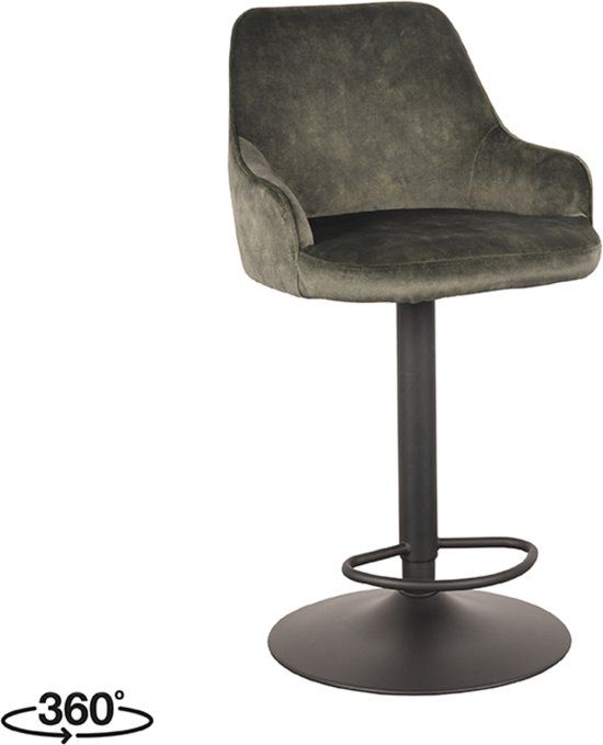 LABEL51 Barkruk Fender - Groen - Velvet