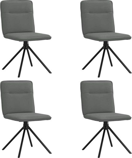 vidaXL Eetkamerstoelen 4 stuks stof donkergrijs