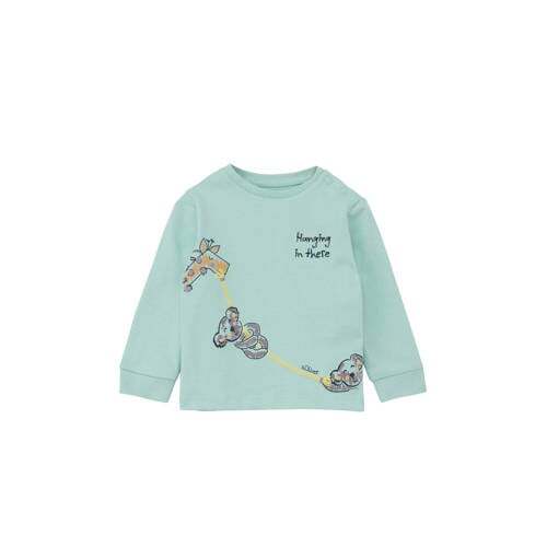 s.Oliver s.Oliver baby sweater met printopdruk turquoise