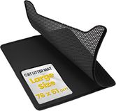 OEM Conlun Kattenbakmat, Hoogwaardige, Dubbellaagse, Waterdichte Kattenmat, Honingraatpatroon, Eenvoudig te Reinigen, Zwart, Groot, 76 x 61 cm