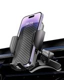 Hoppac Telefoonhouder voor auto, luchtrooster, autohouder, stalen haak, 360° rotatie, ontgrendelingsknop, autotelefoonhouder voor smartphone iPhone 4-7 inch