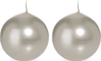 Trend Candles Bougeoir lisse - 2x - argent - 7 cm - 16 heures de combustion