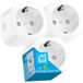 Echos Prise WLAN intelligente Echos Pack de 3 |vocale avec Alexa et Google Home | Contrôlée par application | Prise Smart Home | Avec sécurité enfants |à distance | Planification et minuterie | Aperçu de la consommation électrique