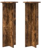 vidaXL Plantenstandaard 2 st gerookt eiken ø40 x 100 cm bewerkt hout
