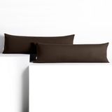 DecoKing Amber-kussenslopen 20 x 145 cm, jerseykatoen, rits, bruin, 2 stuks