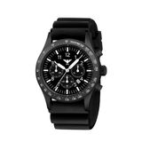 KHS KHS.PLABSSC.DB Polshorloge Heren Solar PLATOON Black Steel Solar Chronograph