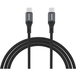 DUDAO L3CC câble USB-C vers USB-C, 60 W, 1,2 m, câble en nylon tressé avec connecteurs en aluminium, noir