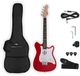 Gear4music VISIONSTRING Mini Electric Guitar with In-Built Speaker, Red