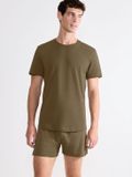 Sloggi Tanktop T-shirt Heren Katoen Elastaan Effen Ronde Hals Korte Mouw 2-Pack BEECH Maat S