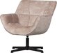 WOOOD Wibo Draaifauteuil - Taupe - Velvet - Industrieel