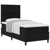 vidaXL Boxspring bed met hoofdeinde Zwart 100 x 200 cm Stof