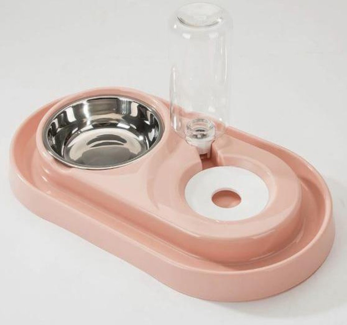 Donkersstuff Rose- Voerbak- Kleine Honden- Katten- Automatische- Water- Dispenser- Inclusief waterfles oranje