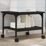 VidaXL Printerkastje 2-laags 50x40x38 cm bewerkt hout zwart