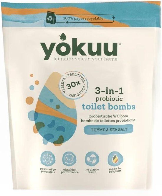 YOKUU WC Tabletten - Toiletreiniger - 30 Tabletten - WC Reiniger met Thijm - Zeezout geur - Zero Waste Poetsmiddel