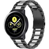 Strap-it Stalen schakel band - zwart/zilver