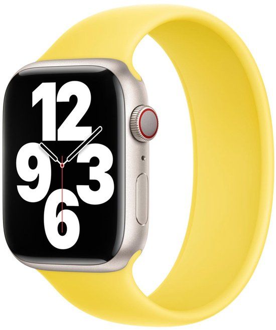 Apple Siliconen solobandje voor de Apple Watch | 38/40/41/42 mm - Maat 6 - Canary Yellow