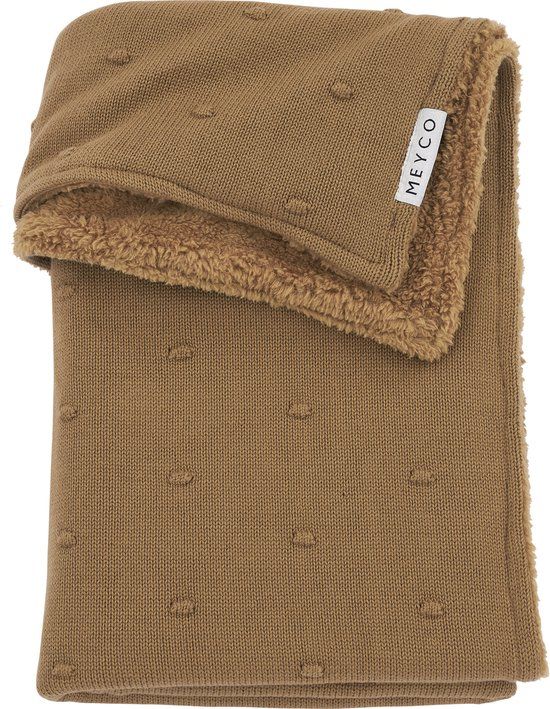 Meyco Baby Mini Knots Teddy Ledikantdeken - Toffee - 100x150cm - 2.0 TOG