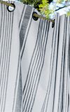 Linder 513/BG/375FR/145 gordijn met oogjes, polyester/katoen, 145 x 265 cm, wit/grijs