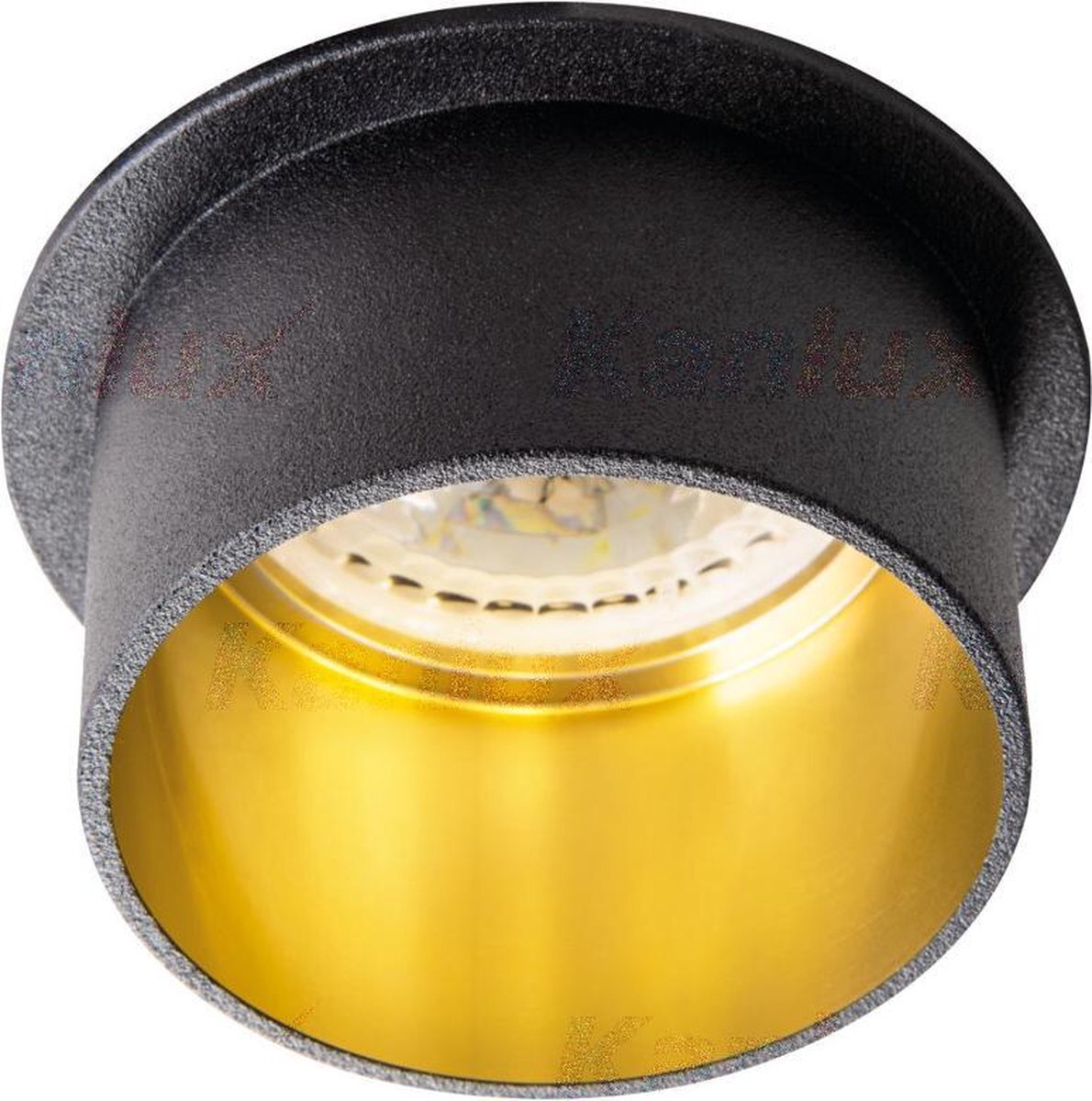 Kanlux S.A. LED GU10 inbouwspot zwart-goud rond - Enkelvoudig voor 1 LED GU10 spot