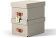 Leitz Puro Petite boîte de rangement avec couvercle - Lot de 2 - 7L - 100% carton recyclé - Beige