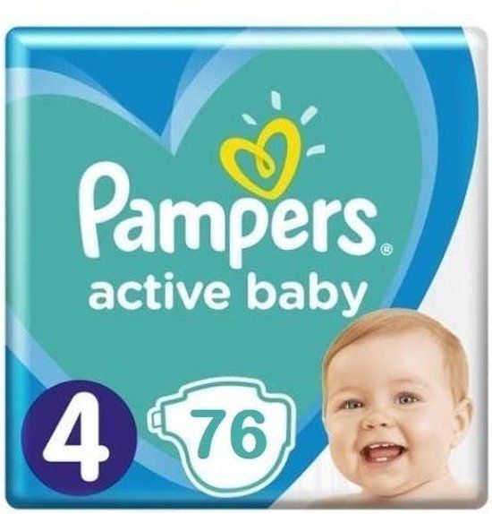 Pampers Baby-Dry Luiers - Maat 4 - 9-14 kg - 76 Stuks