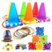 StarTech Glow-in-the-dark werpspel - 3-in-1 set - Met knipperende LED's - Geschikt voor buiten - Doelbord - Kunststof - Voor kinderen van 6-12 jaar - Blauw