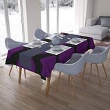 Bonamaison Tafelkleed, Anti-Mold, Sneldrogend, Waterdicht, 100% Polyester Tafellaken, Paars, zwart, 140 x 200 Cm - Ontworpen en Vervaardigd in Turkije
