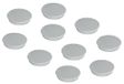 FRANKEN Magneten rond, 10 stuks, hoogwaardige zelfklevende magneten voor kantoor, huishouden, werkplaats, ideaal voor whiteboards, koelkast, planborden of showkasten, 32 mm, grijs, HM30 12