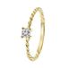 Lucardi Dames Ring gedraaid met zirkonia - Ring - Cadeau - 14 Karaat Goud - Geelgoud