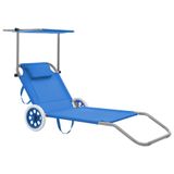 VidaXL Lounge Gecapitonneerde zitting Polyester Blauw