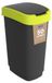 Poubelle à rabat - 50 litres - Noir et jaune - PP recyclé