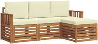 vidaXL - Acacia Houten Loungeset - 4-delig - Natuurlijk en Crème