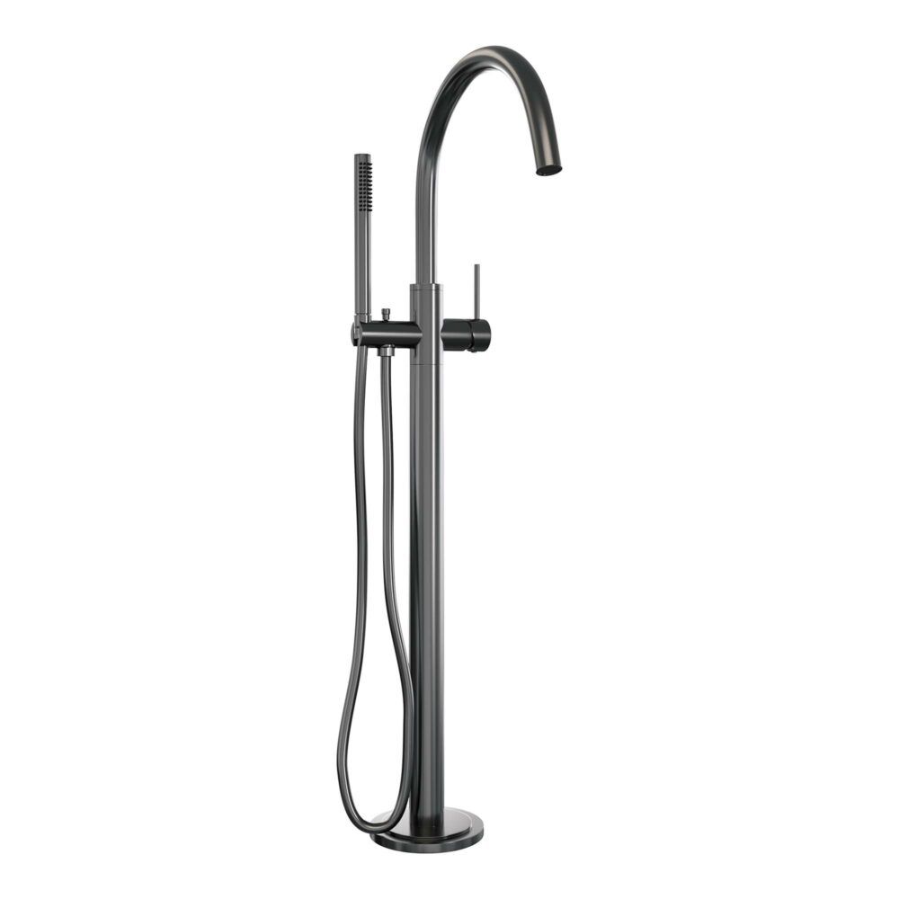 Brauer Gunmetal Edition Vrijstaande Badkraan Set met Staafhanddouche - Gunmetal - Messing