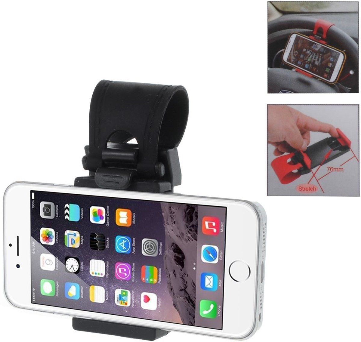 Universele Telefoon Auto Stuur houder Smartphone autohouder