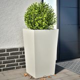 Maison Exclusive - Jardinière, 2 pièces, blanc, 45x45x75 cm, acier