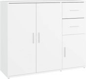 vidaXL Dressoir, wit, 91 x 29,5 x 75 cm, bewerkt hout