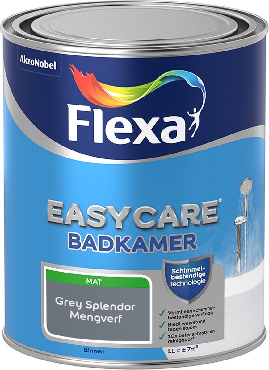 FLEXA Easycare Muurverf - Badkamer - Mat - Mengkleur - Grey Splendor - 1 liter