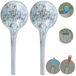 Set de 2 réservoirs d'eau, en verre, pour plantes en pot, sphérique, rond, Ø 6 cm, couleur blanc, capacité 100 ml.