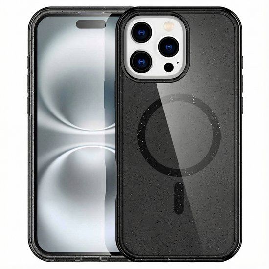 imoshion Sparkle Backcover met MagSafe voor de Apple iPhone 16 Pro Max - Glitter Zwart