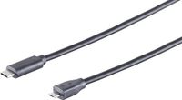 1 x USB-C-adapterkabel, Micro-B, 2.0, zwart, 1,8 m