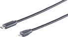 1 x USB-C-adapterkabel, Micro-B, 2.0, zwart, 1,8 m