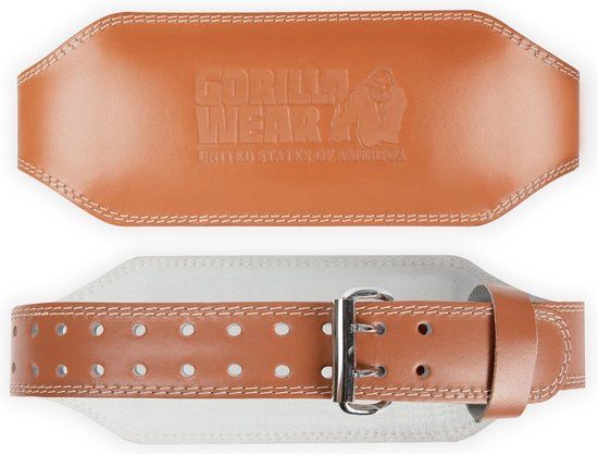 Gorilla Wear 6 Inch Leren Sportriem - Halterriem - Bruin - S/M