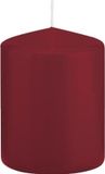 Trend Candles Cilinderkaars/stompkaars - bordeauxrood - 6 x 8 cm - 29 branduren - met brandvertragende folie
