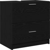 vidaXL Badkamerkast Zwart Eiken 59 x 37 x 59 cm Bewerkt hout