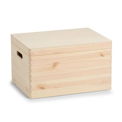 Zeller Present Kist met Deksel Middel - bruin - hout