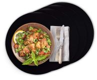Set de 4 sous-verres ronds en feutre noir, diamètre 35 cm